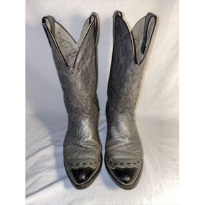 Laredo Mens Grey Cowboy, Western Boots Size 8 (2E)  Vintage Worn